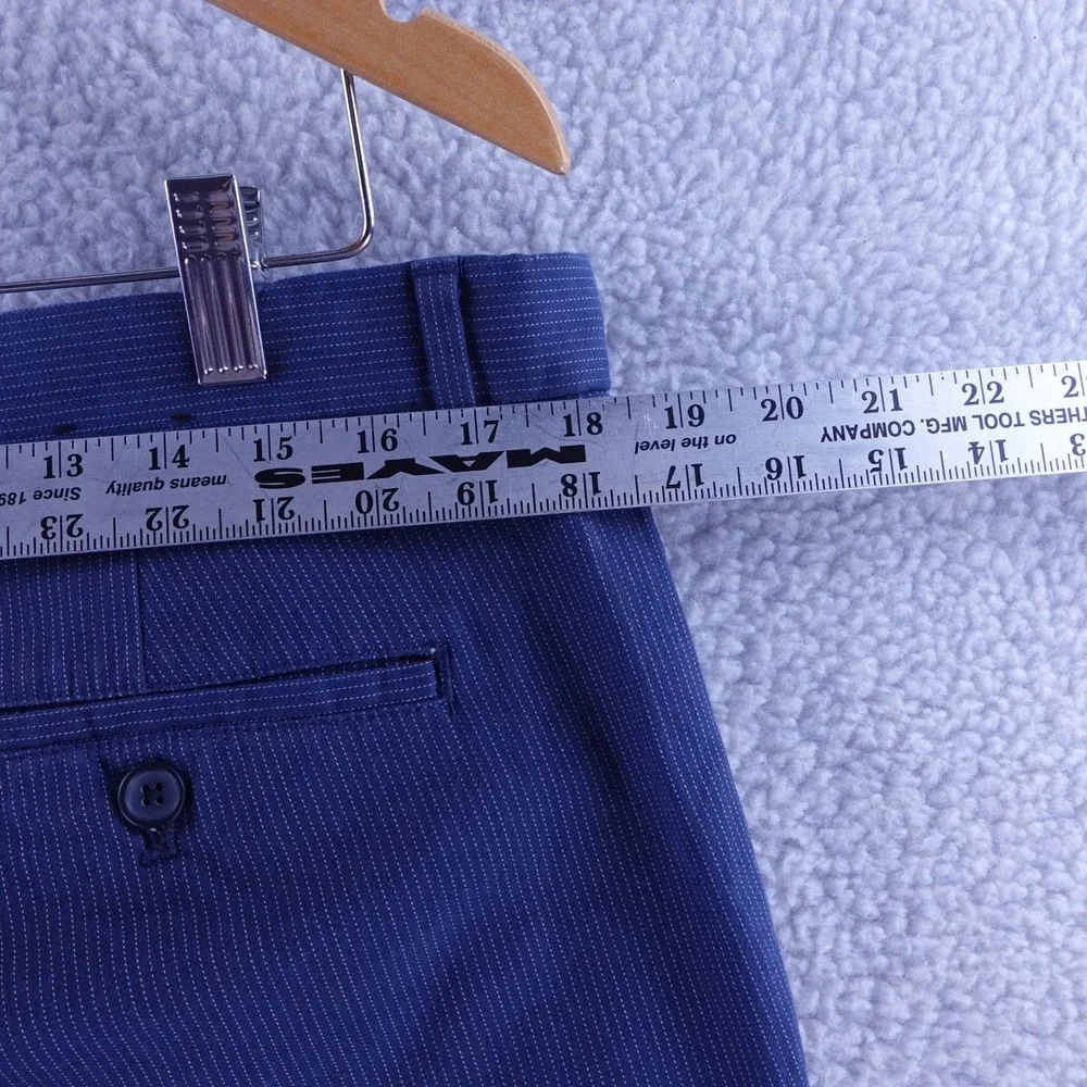 Banana Republic Mens 36x30 Slim Fit Chinos Blue Micro Pinstripe Cotton Pants